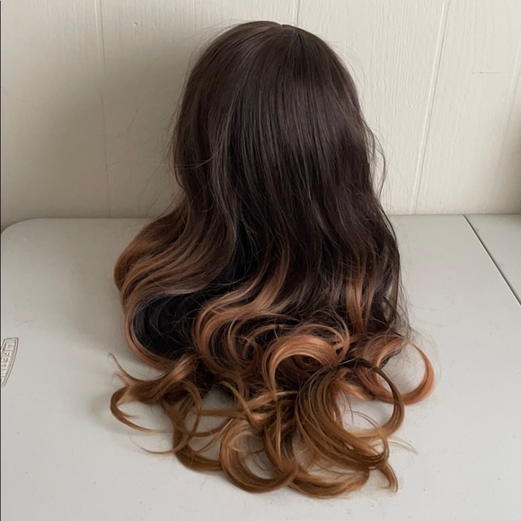 copper ombré wig pretty wig dark brown balayage waves 26 inch long NWT - Picture 6 of 16